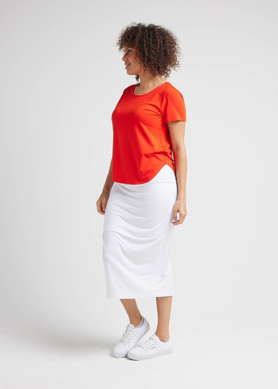 Lou Lou Janis Short Sleeve Bamboo T-Shirt (Fiery Red)