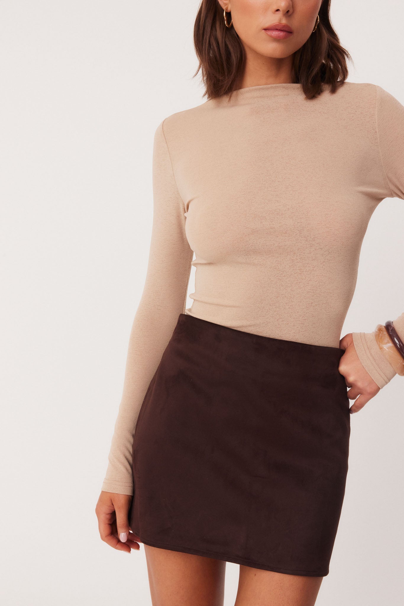 SNDYS BRADY MINI SKIRT (Chocolate)