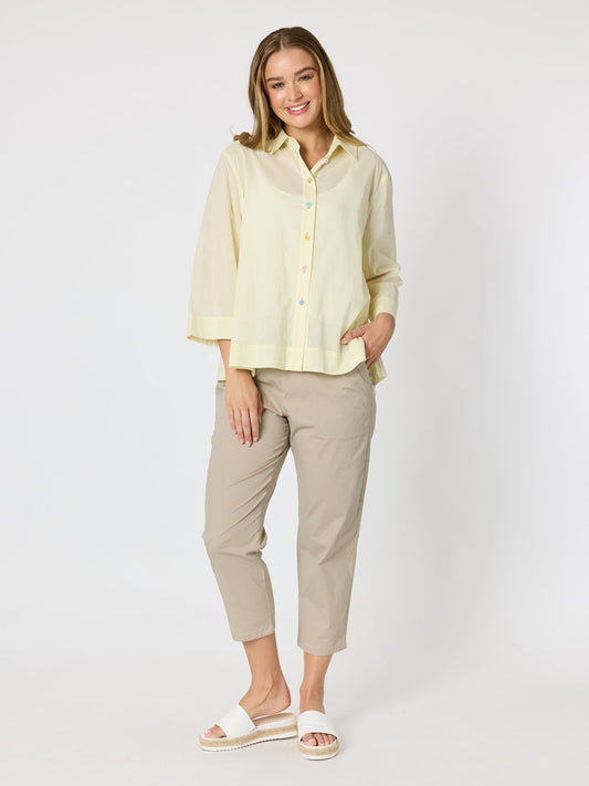 Threadz Santorini Cotton Capri Pant (Natural)