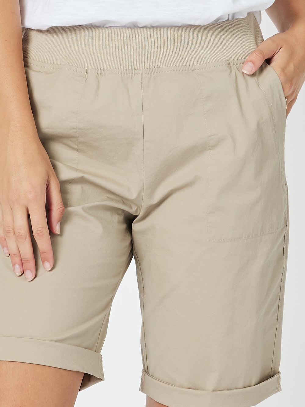 Threadz Santorini Cotton Pull On Short (Natural)