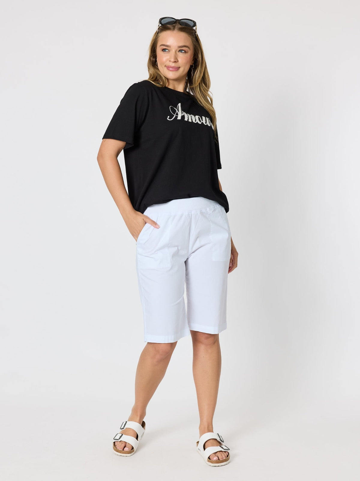 Threadz Santorini Cotton Pull On Short (White)