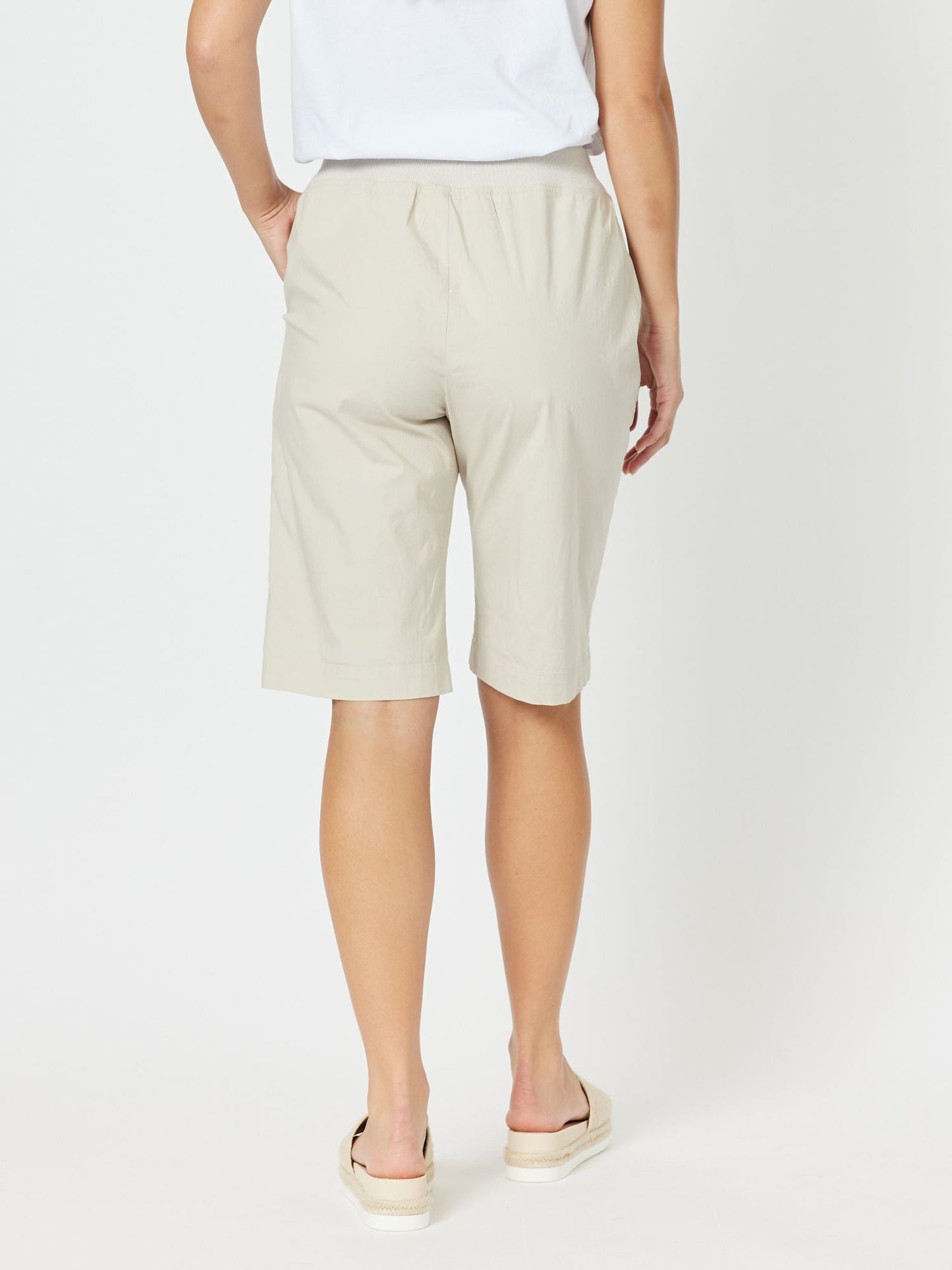 Threadz Santorini Cotton Pull On Short (Stone)