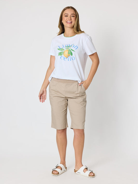 Threadz Santorini Cotton Pull On Short (Natural)