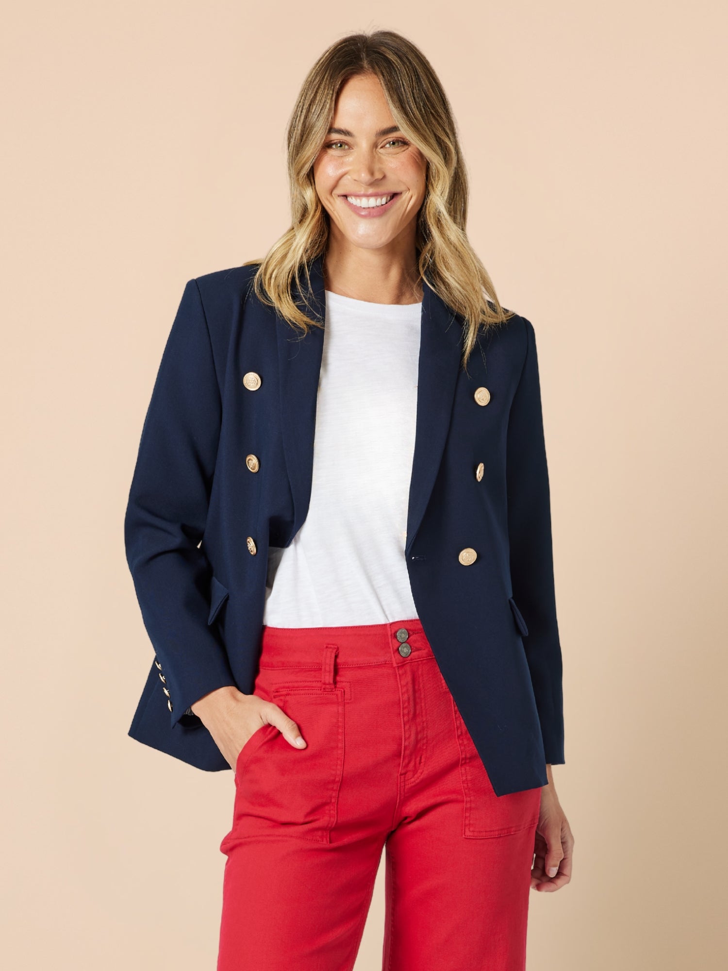 Image of Coats & Jackets. Product name - Lauren Blazer Navy in Navy colour by brand - Gordon Smith
