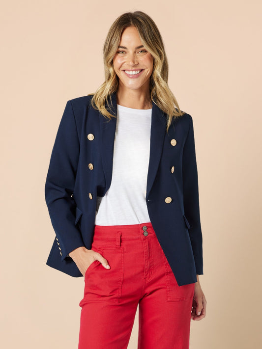 Image of Coats & Jackets. Product name - Lauren Blazer Navy in Navy colour by brand - Gordon Smith