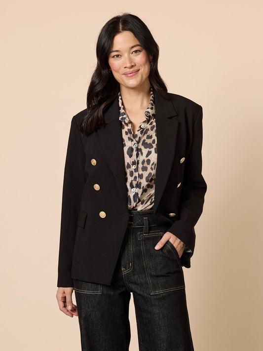 Image of Coats & Jackets. Product name - Lauren Blazer Black in Black colour by brand - Gordon Smith
