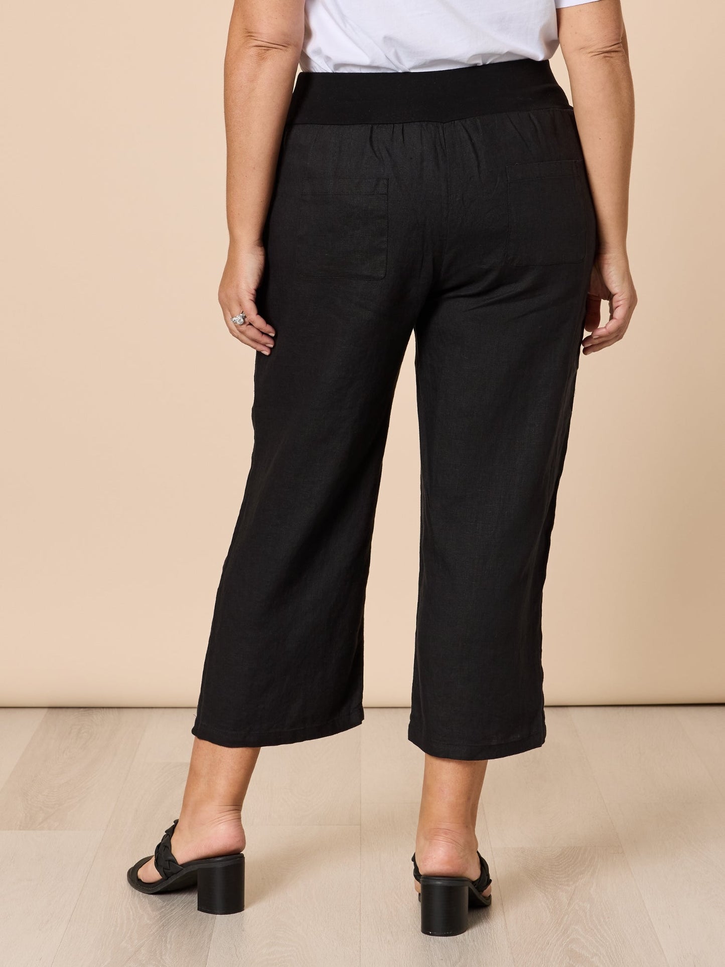Gordon Smith Lara Wide Leg Linen Pant (Black)