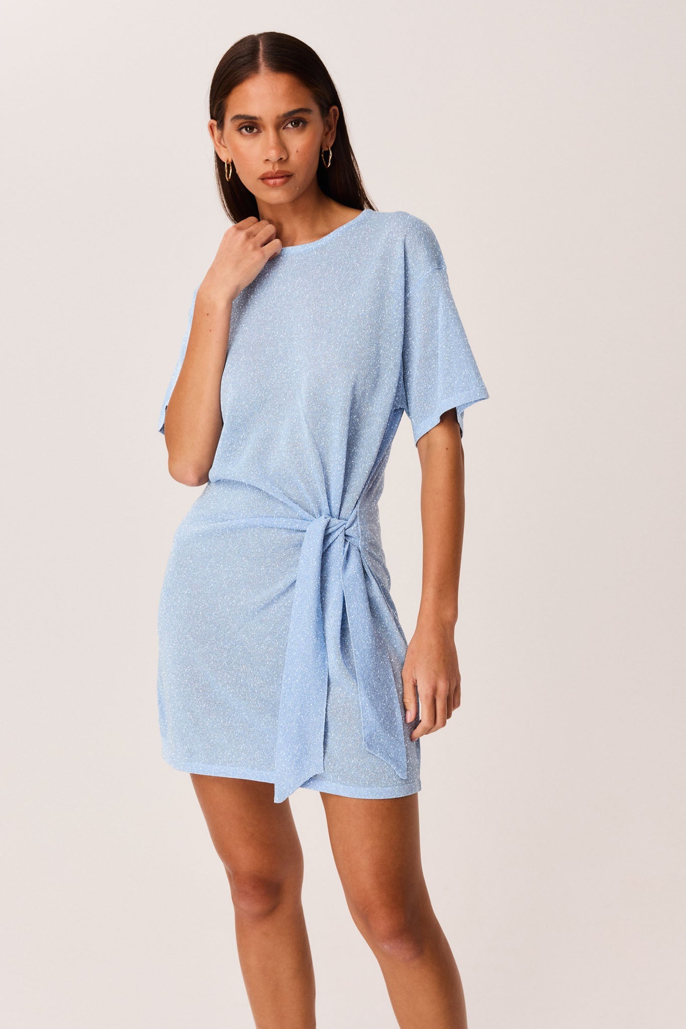 SNDYS CELESTIA SHIMMER MINI DRESS (Blue)