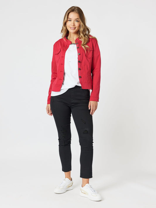 Threadz Maggie Denim Jacket (Red)