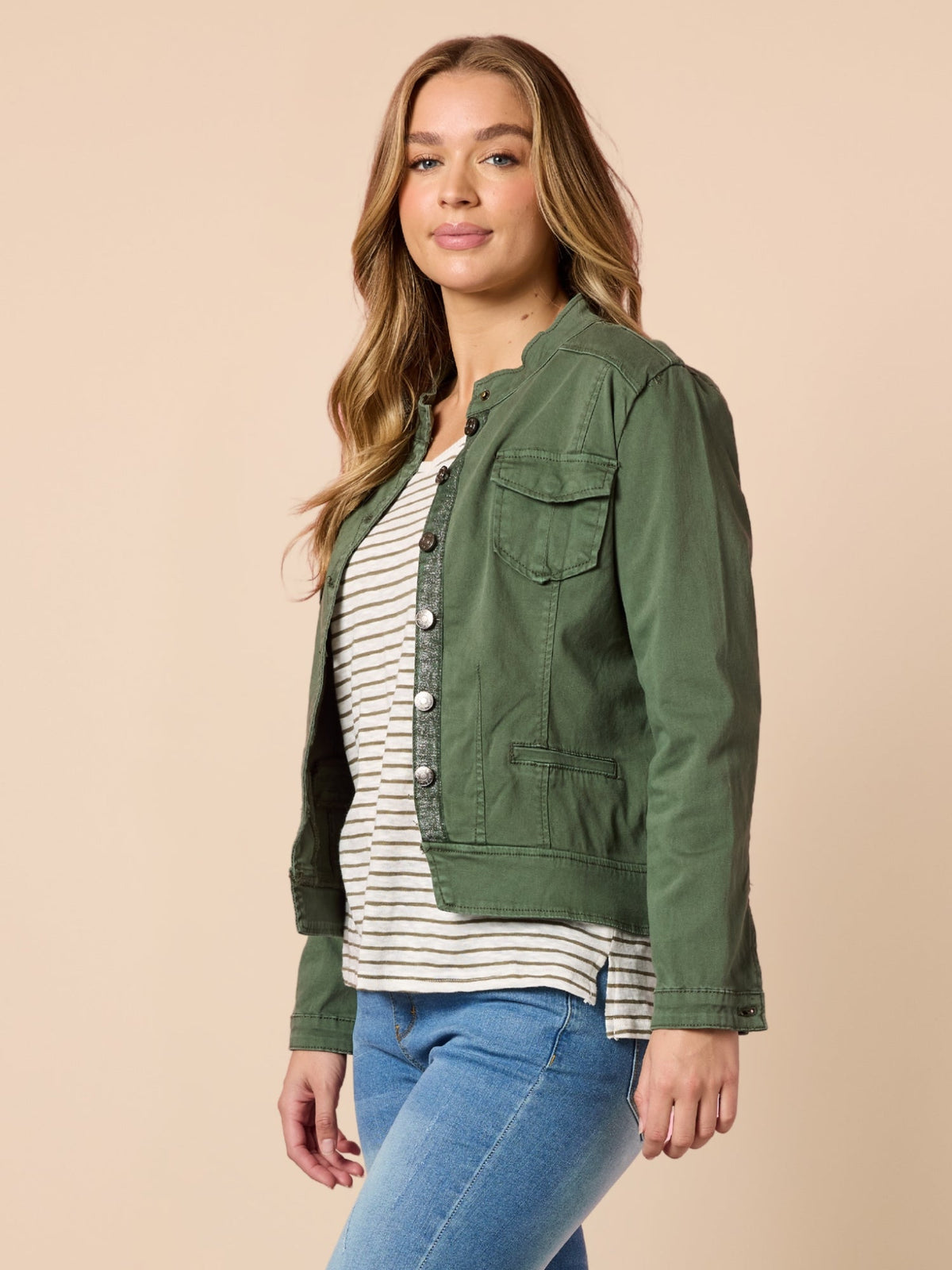 Threadz Maggie Denim Jacket (Khaki)
