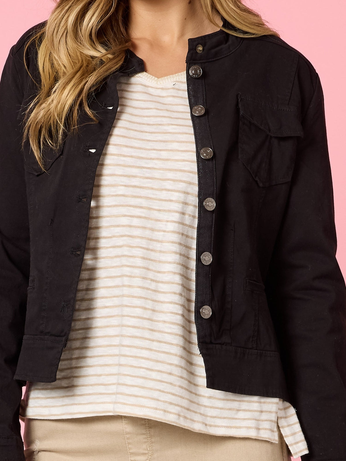 Threadz Maggie Denim Jacket (Black)