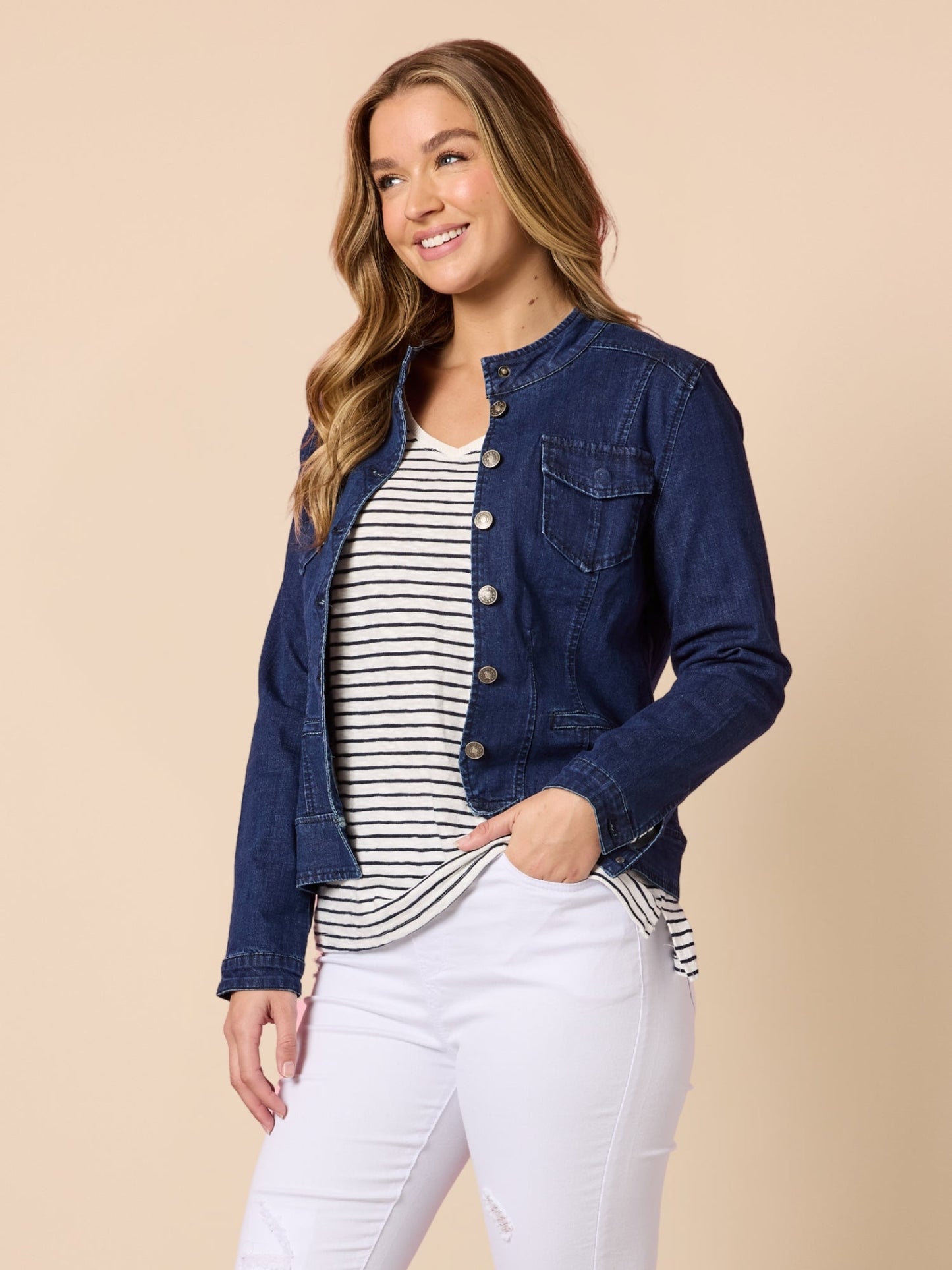 Threadz Maggie Denim Jacket (Dark Denim)