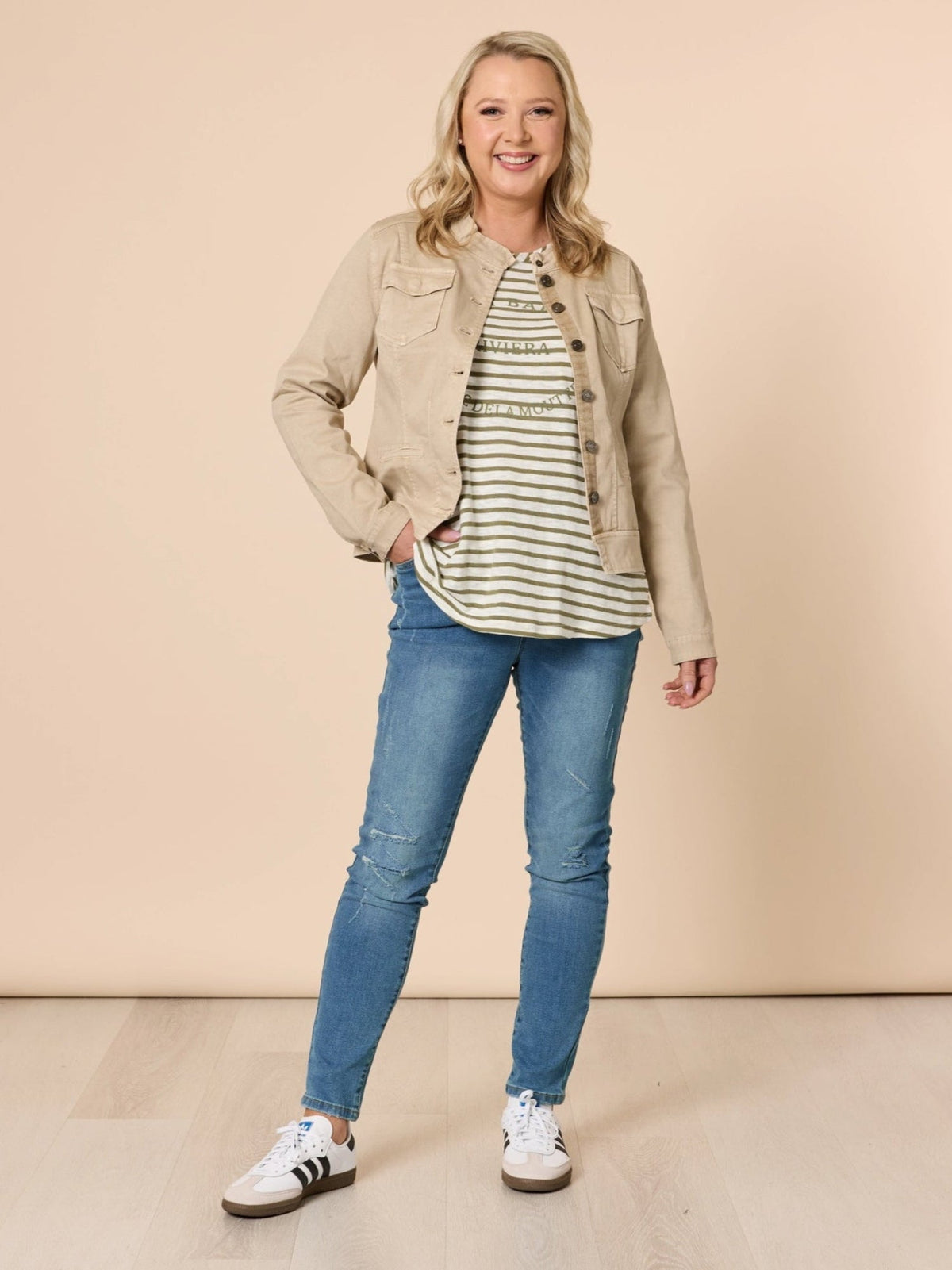 Threadz Maggie Denim Jacket (Natural)