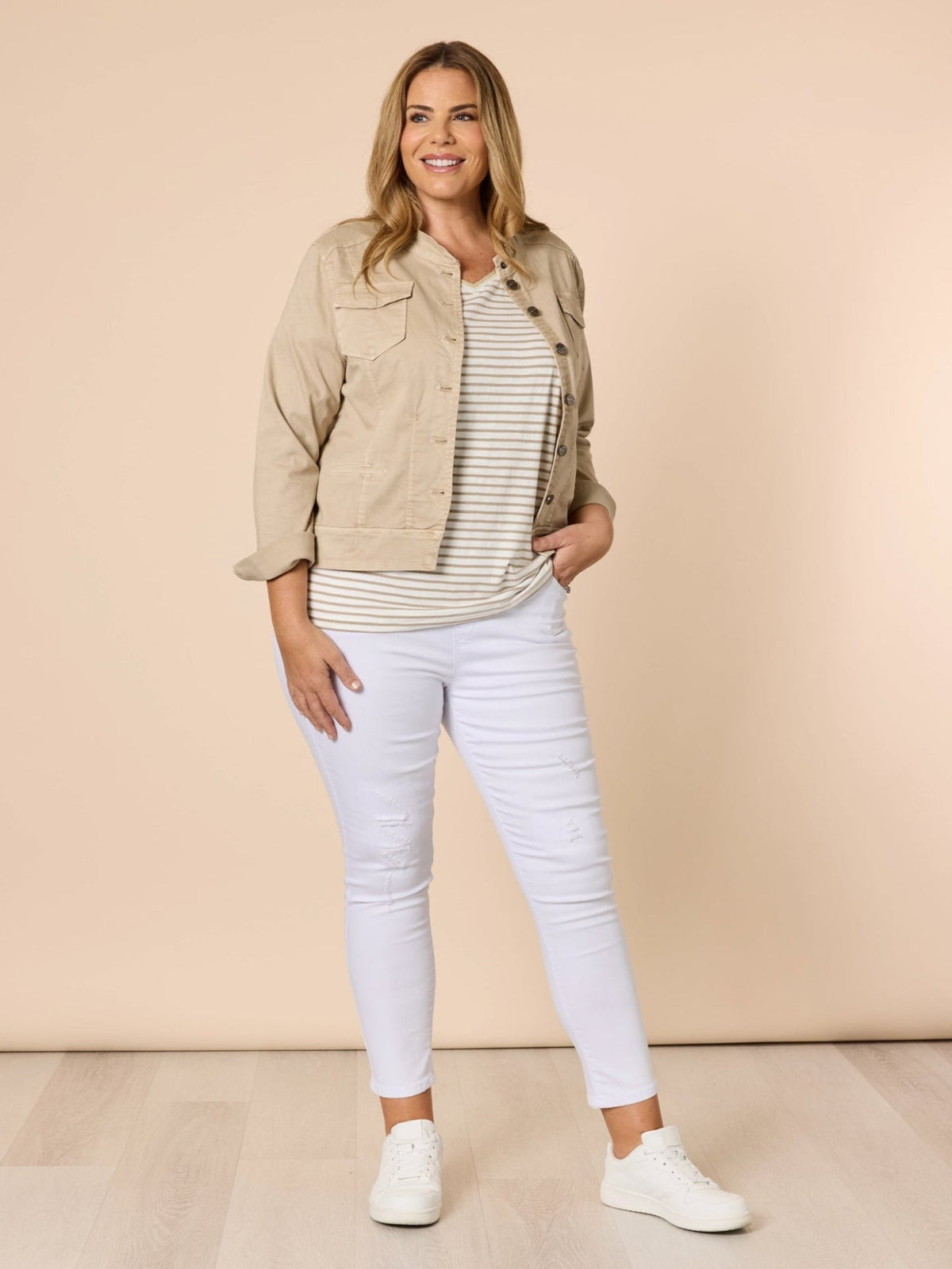 Threadz LA Stretch Pull On Jean (White)