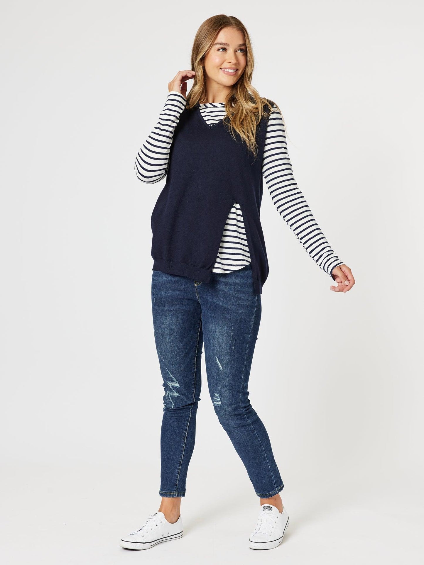 Threadz Vicky Vest (Navy)