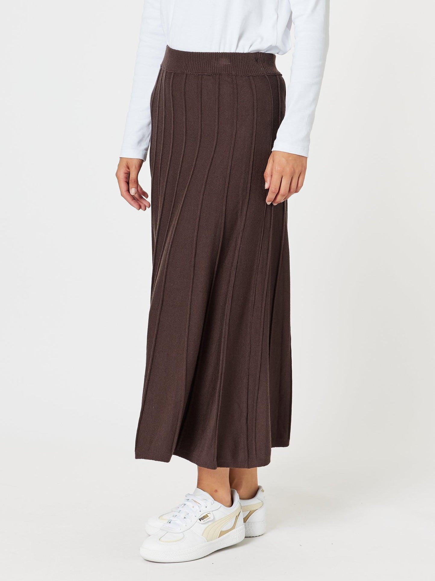 Gordon Smith Kate Long Knit Skirt (Chocolate)