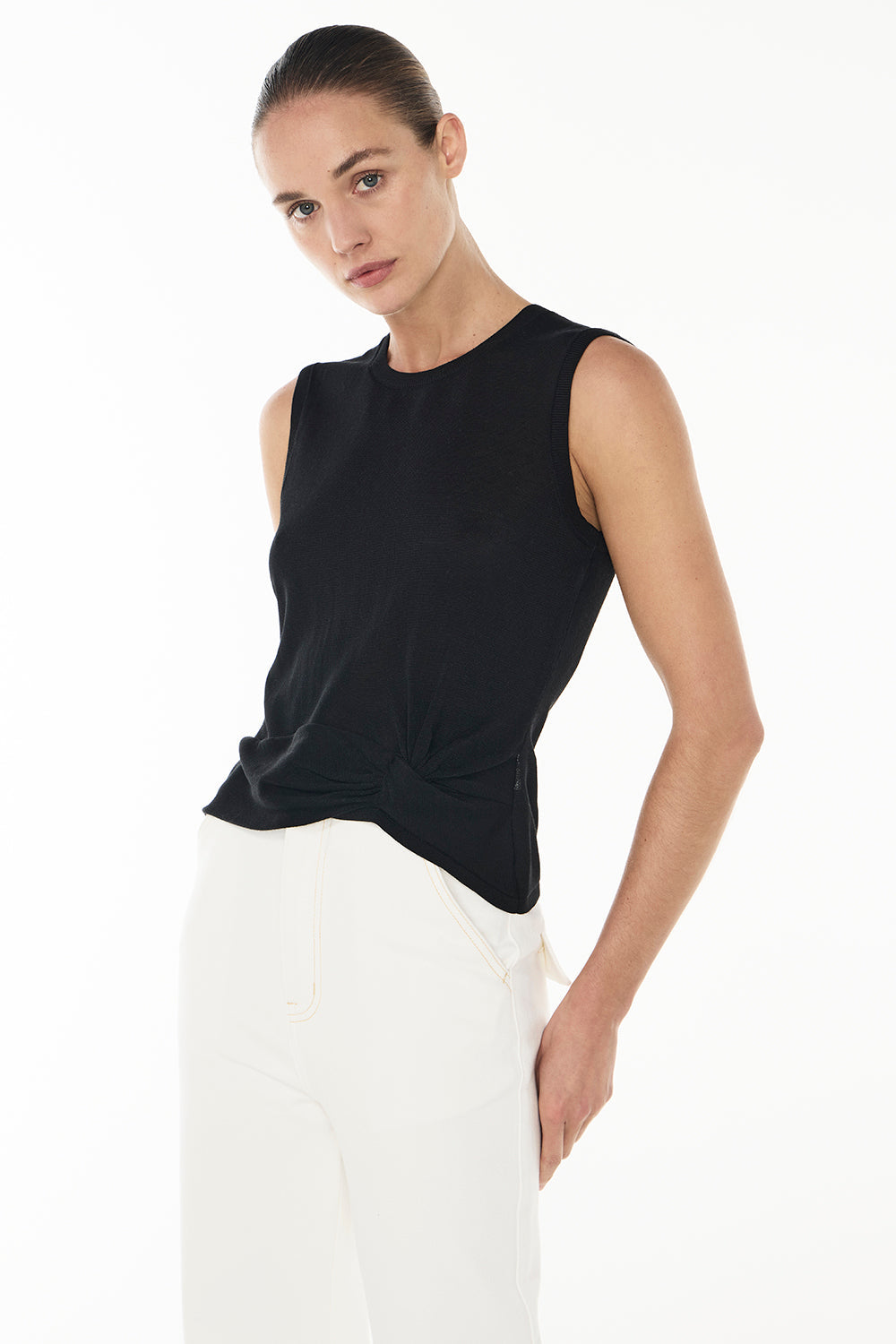 Twisted Knit Top (Black)