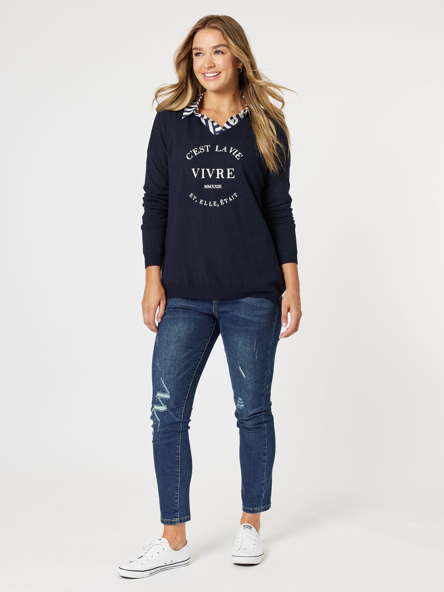 Threadz Cest La Vie Sweatshirt (Navy)