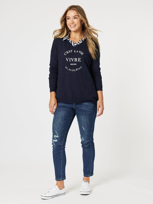 Threadz Cest La Vie Sweatshirt (Navy)