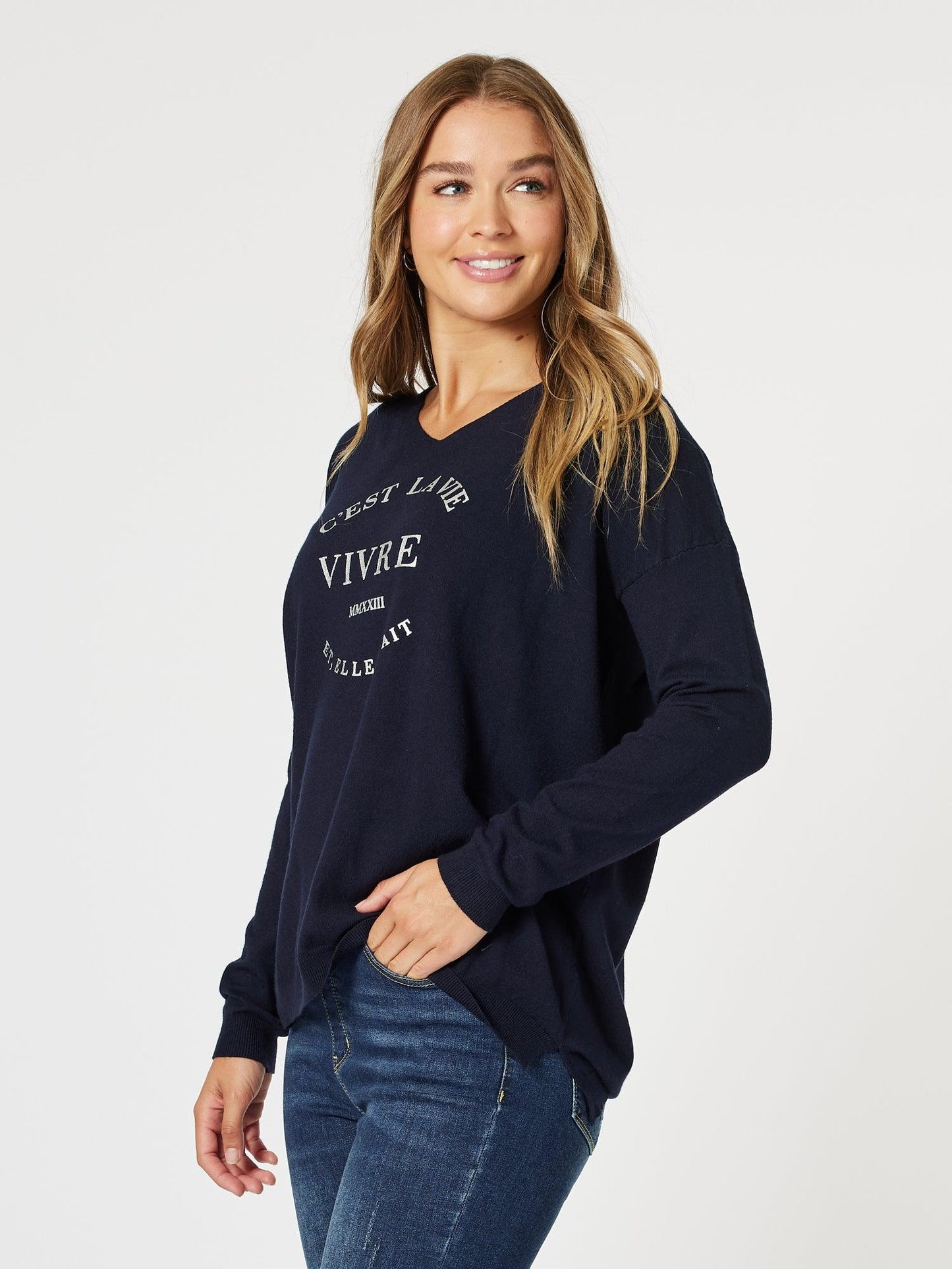 Threadz Cest La Vie Sweatshirt (Navy)