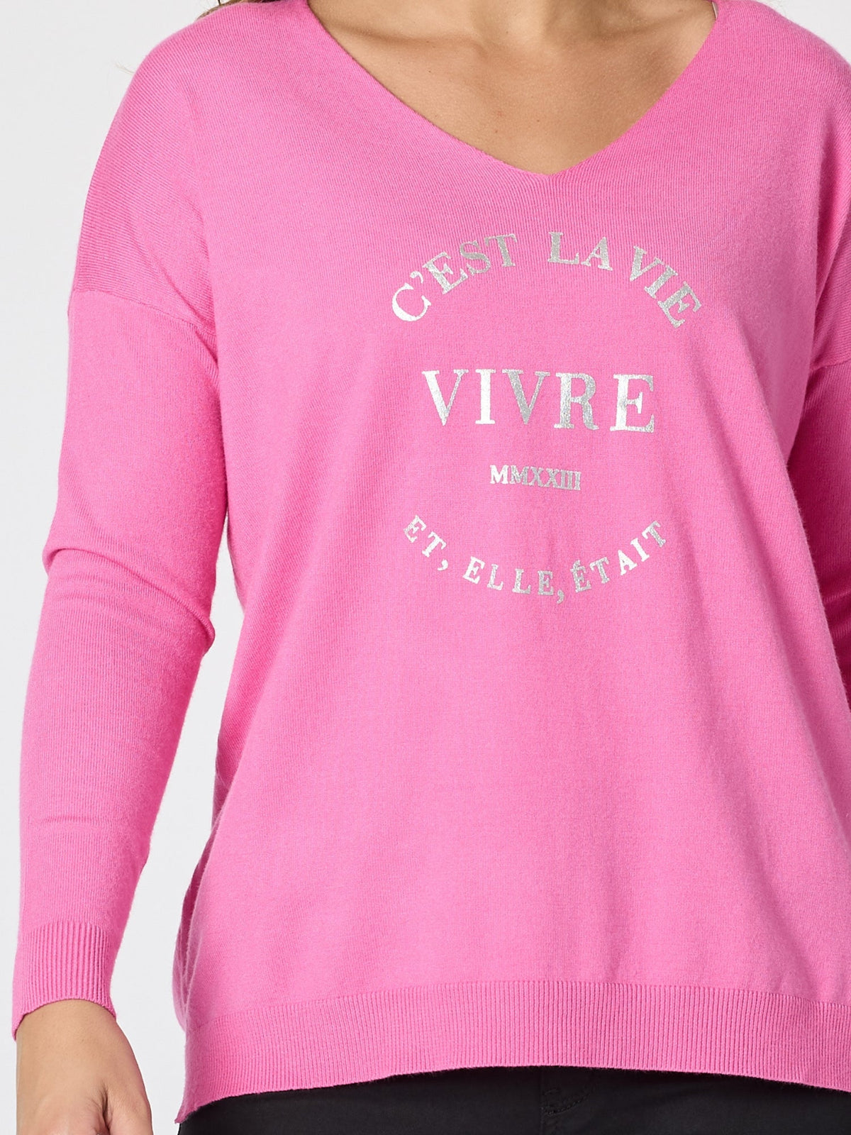 Threadz C'est La Vie Knit Sweat (Hot Pink)