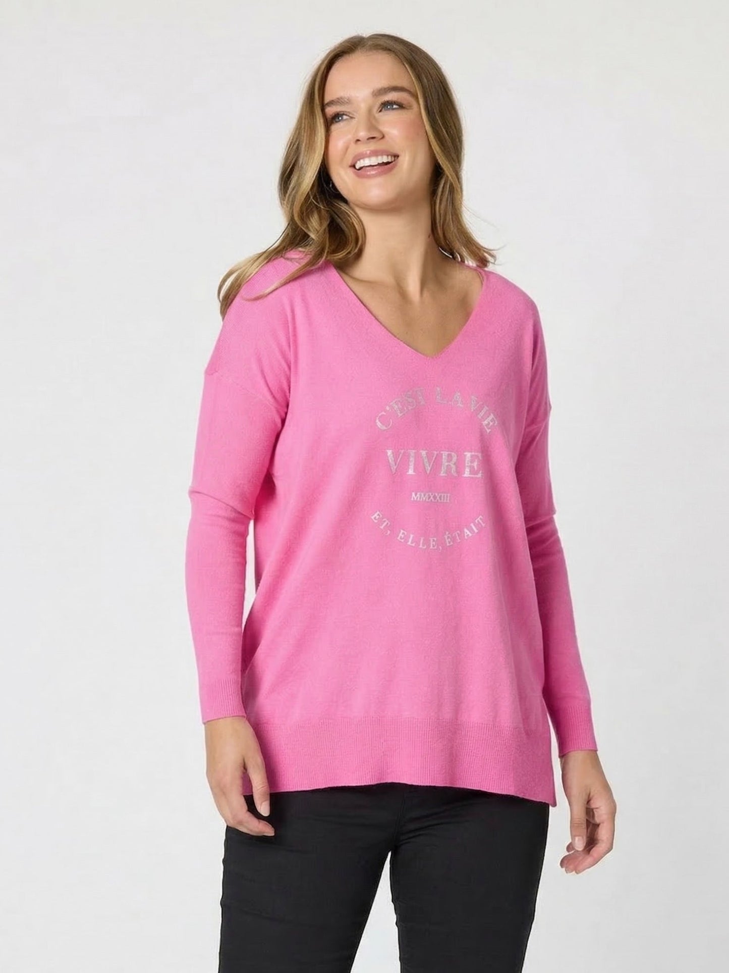 Threadz C'est La Vie Knit Sweat (Hot Pink)