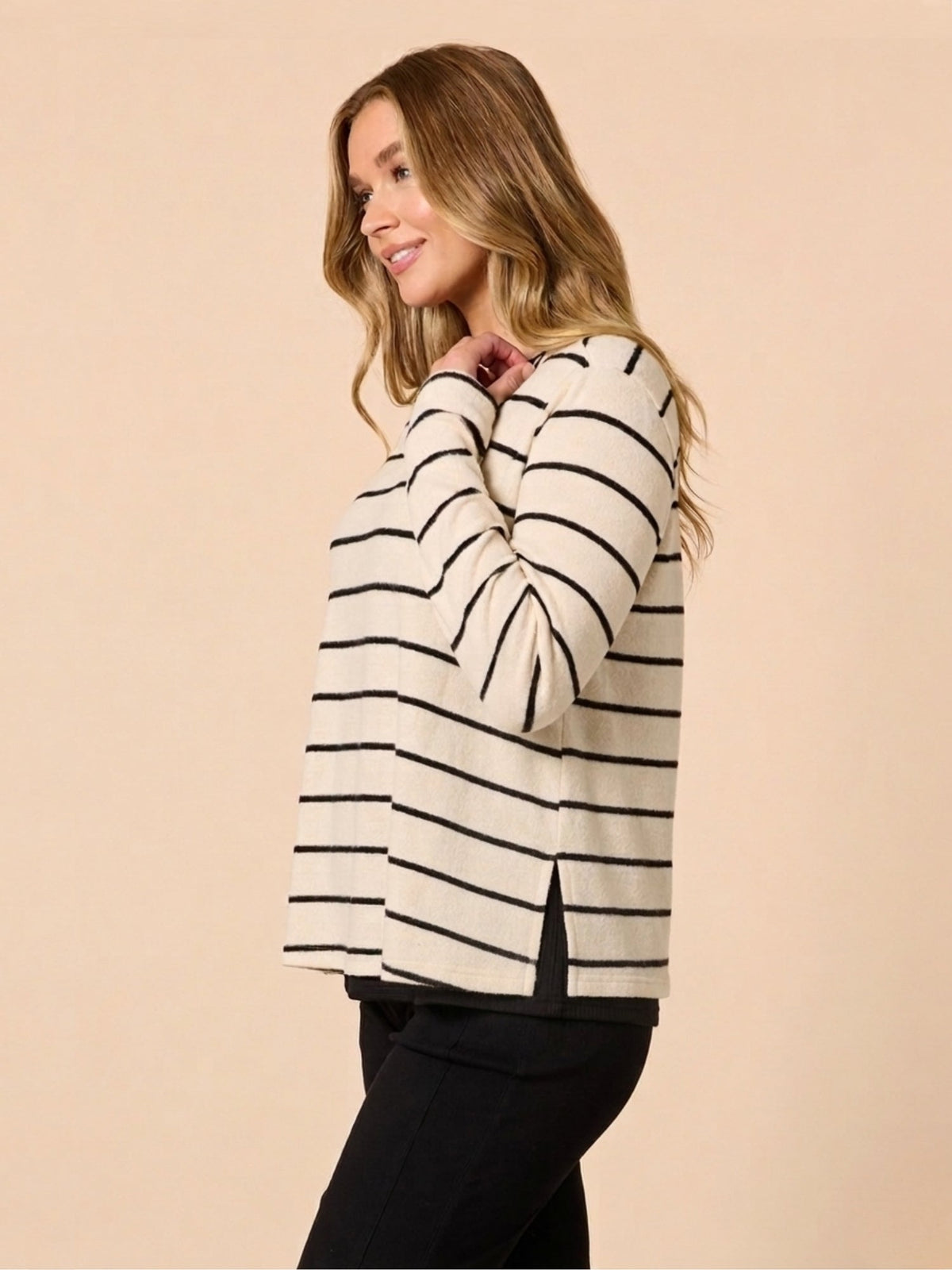 Threadz Wall Street 2 in 1 Top (Ivory/Black)