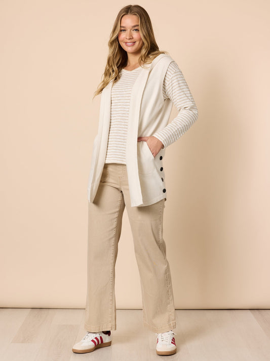 Threadz City Stripe Long Sleeve Tee (Natural Ivory)