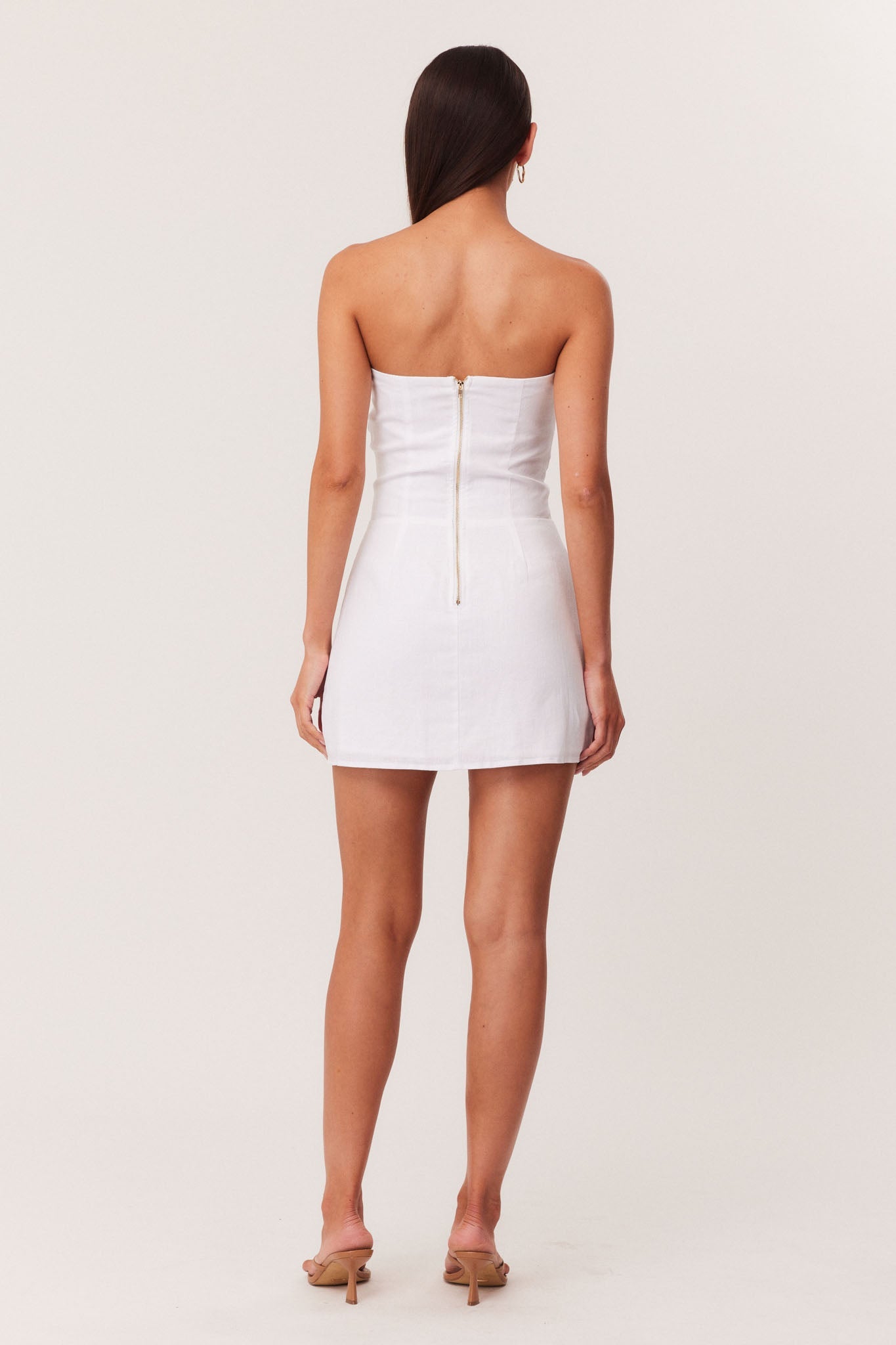 SNDYS ROMI LINEN MINI DRESS (White)