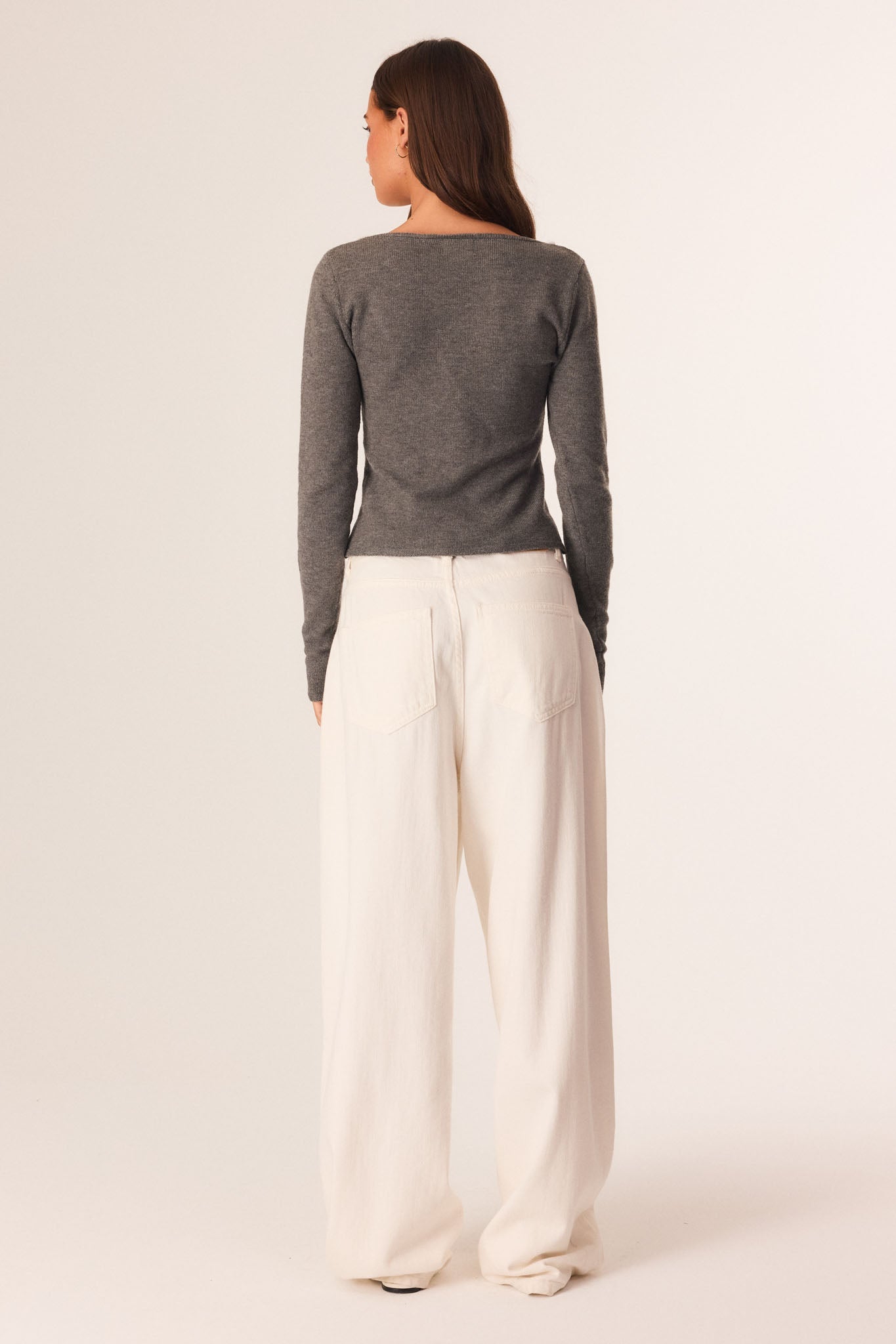 SNDYS DANIE LACE KNIT TOP (Charcoal)