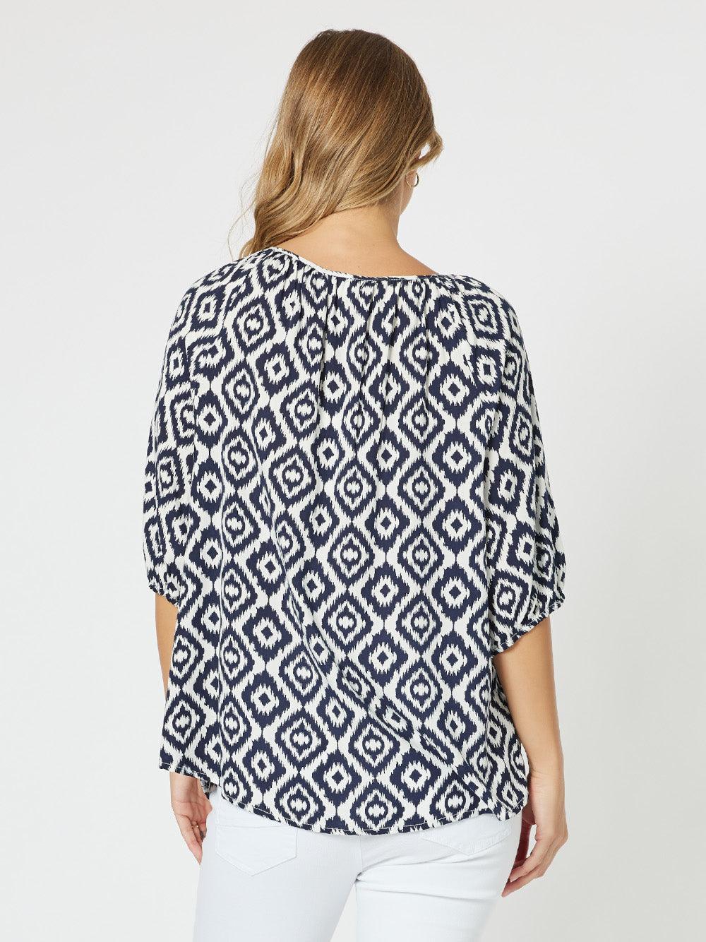Threadz Diamond Tunic Top (Marine)