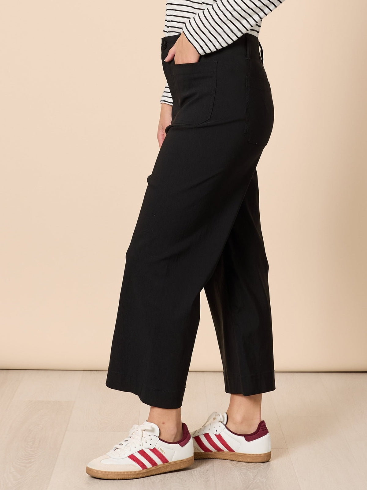 Threadz Marine Wide Leg Pant (Black)