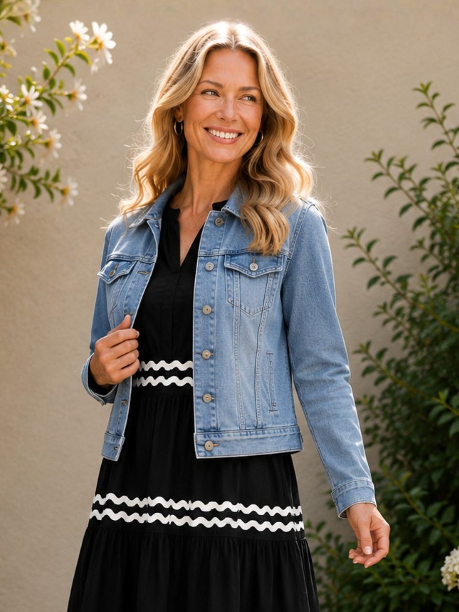 Image of Coats & Jackets. Product name - Retro Denim Jacket Washed Denim in Washed Denim colour by brand - Threadz