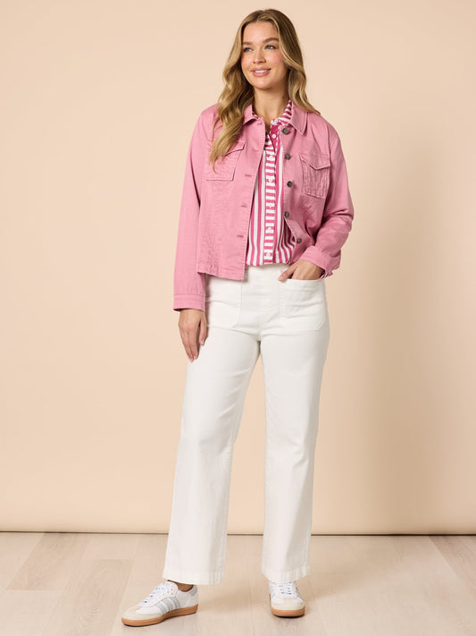 Threadz Retro Denim Jacket (Pink)