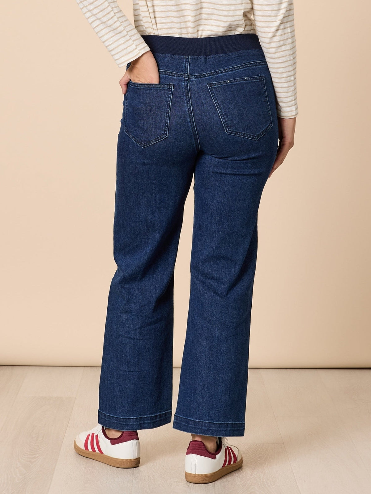 Threadz Carpenter Stretch Wide Leg Jean (Dark Denim)