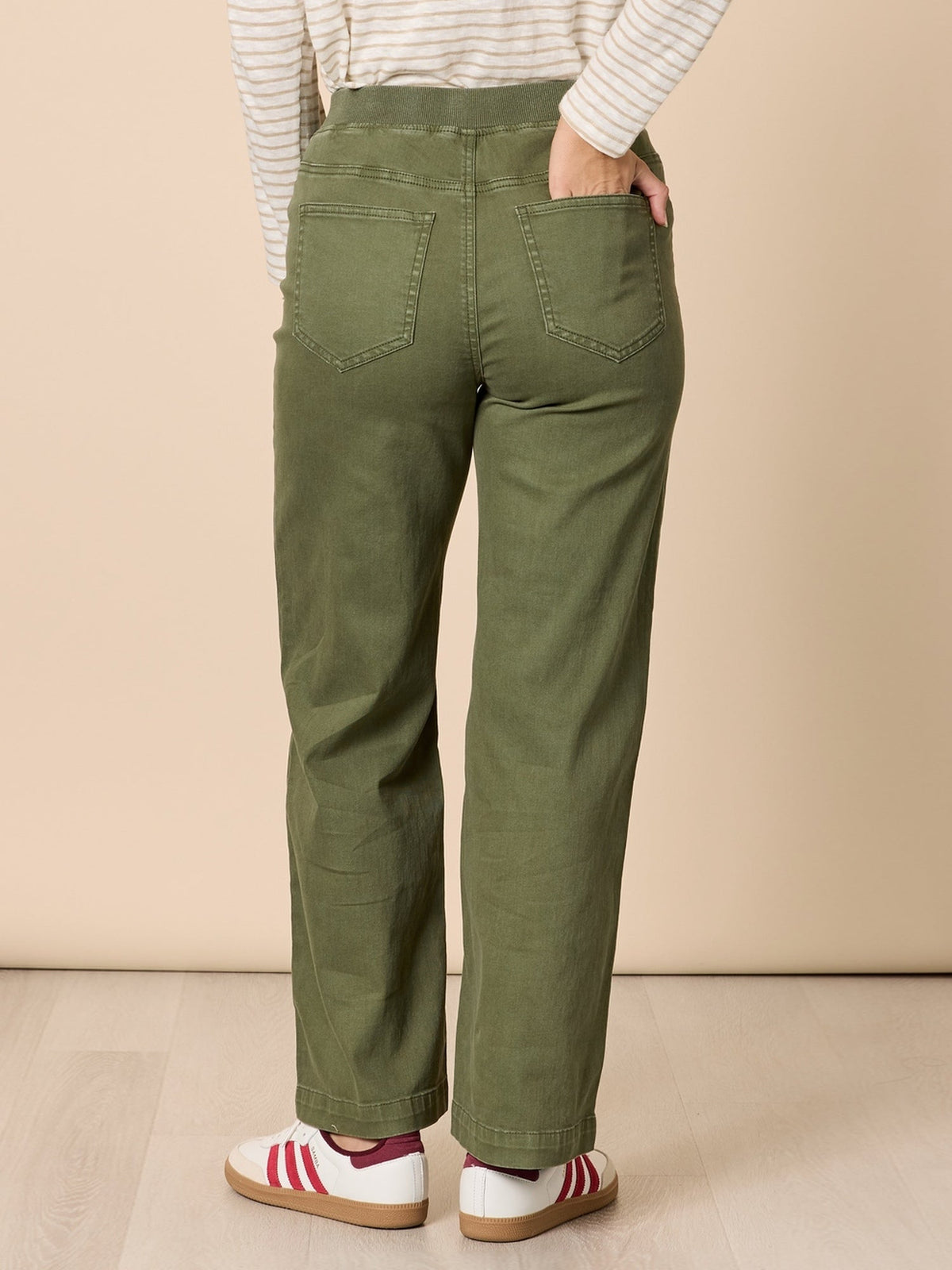 Threadz Carpenter Stretch Wide Leg Jean (Khaki)