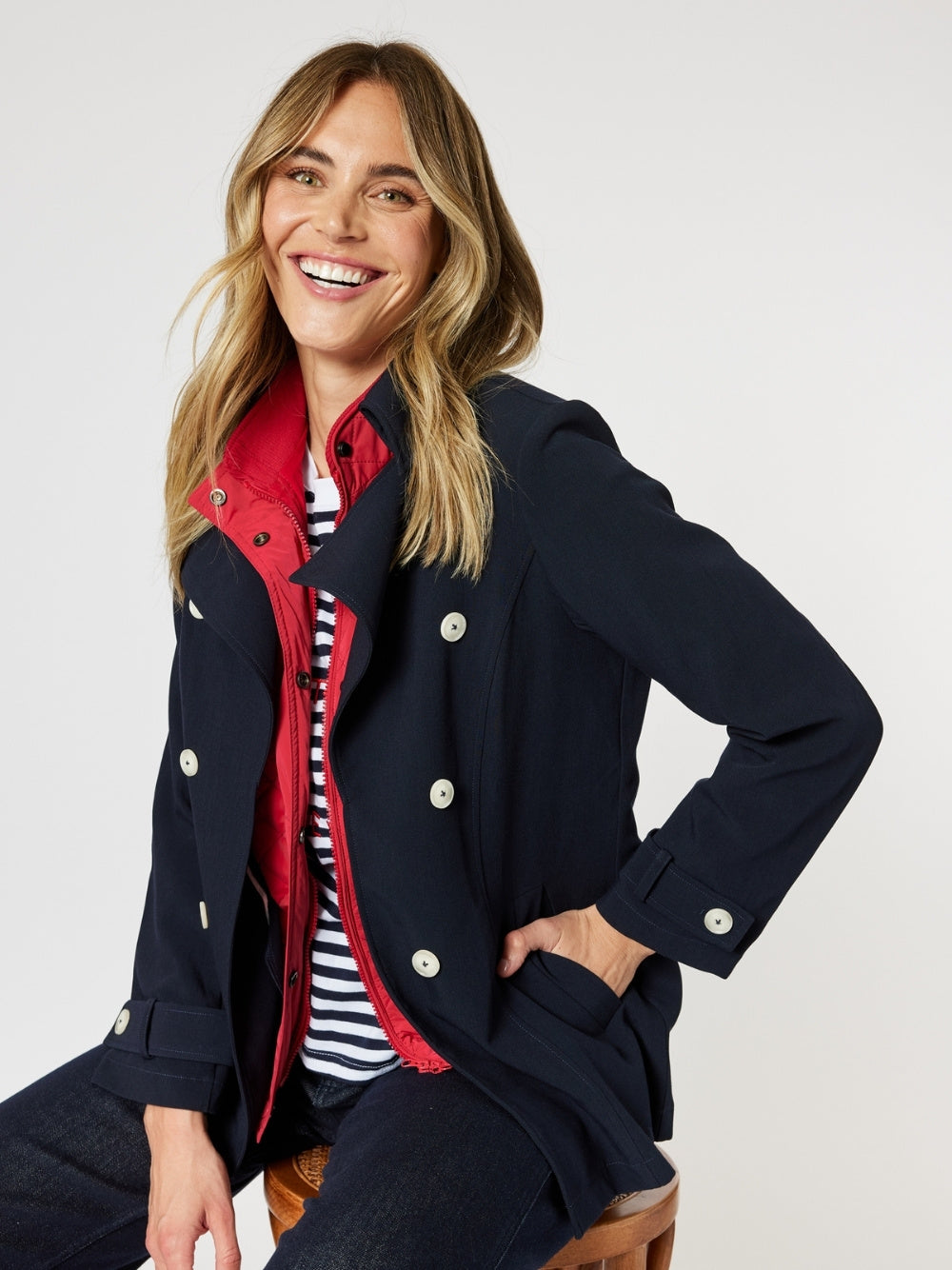 Image of Coats & Jackets. Product name - Chelsea Jacket Navy in Navy colour by brand - Gordon Smith