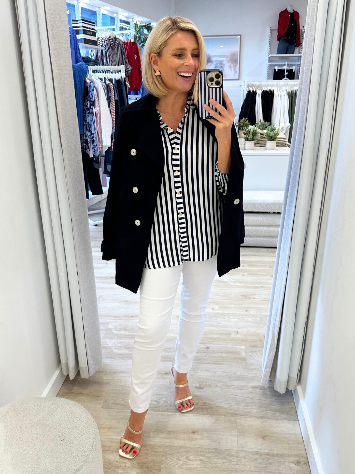 Threadz Amour Stripe Shirt (Navy/White)