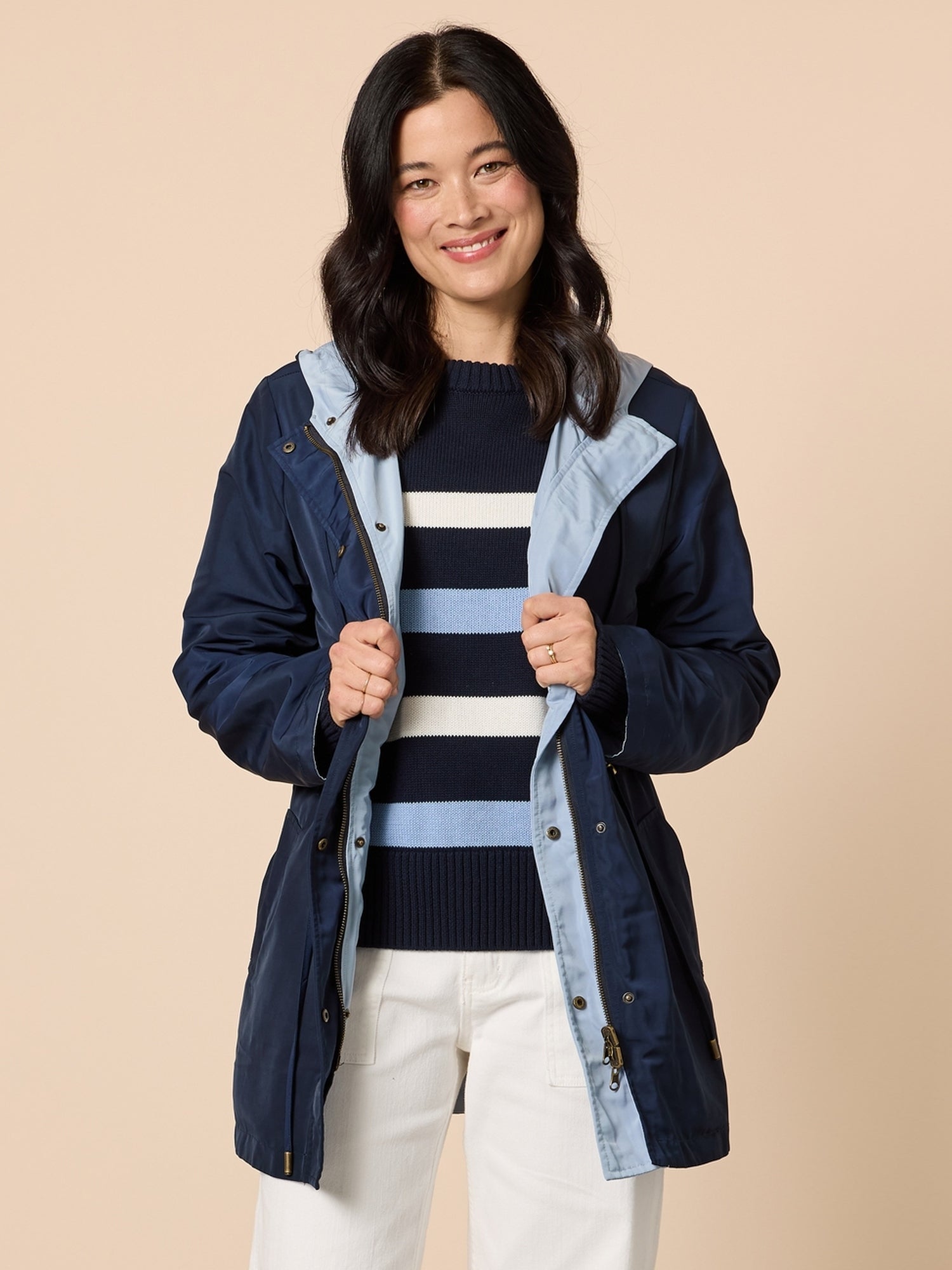 Image of Coats & Jackets. Product name - Highland Jacket Navy Blue in Navy Blue colour by brand - Gordon Smith