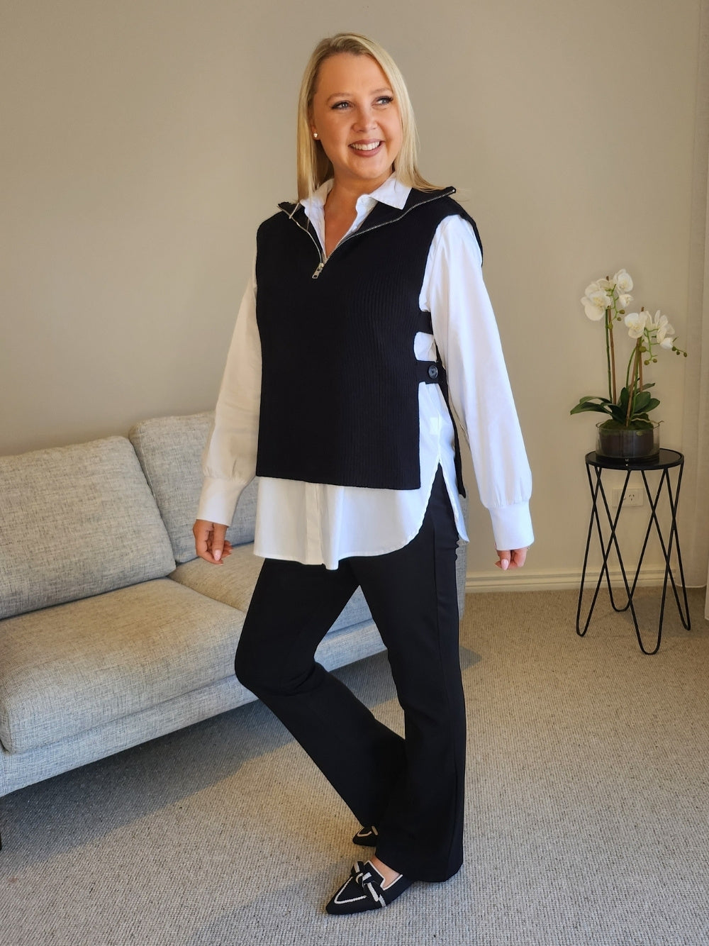Threadz Tribeca knit Vest (Black)