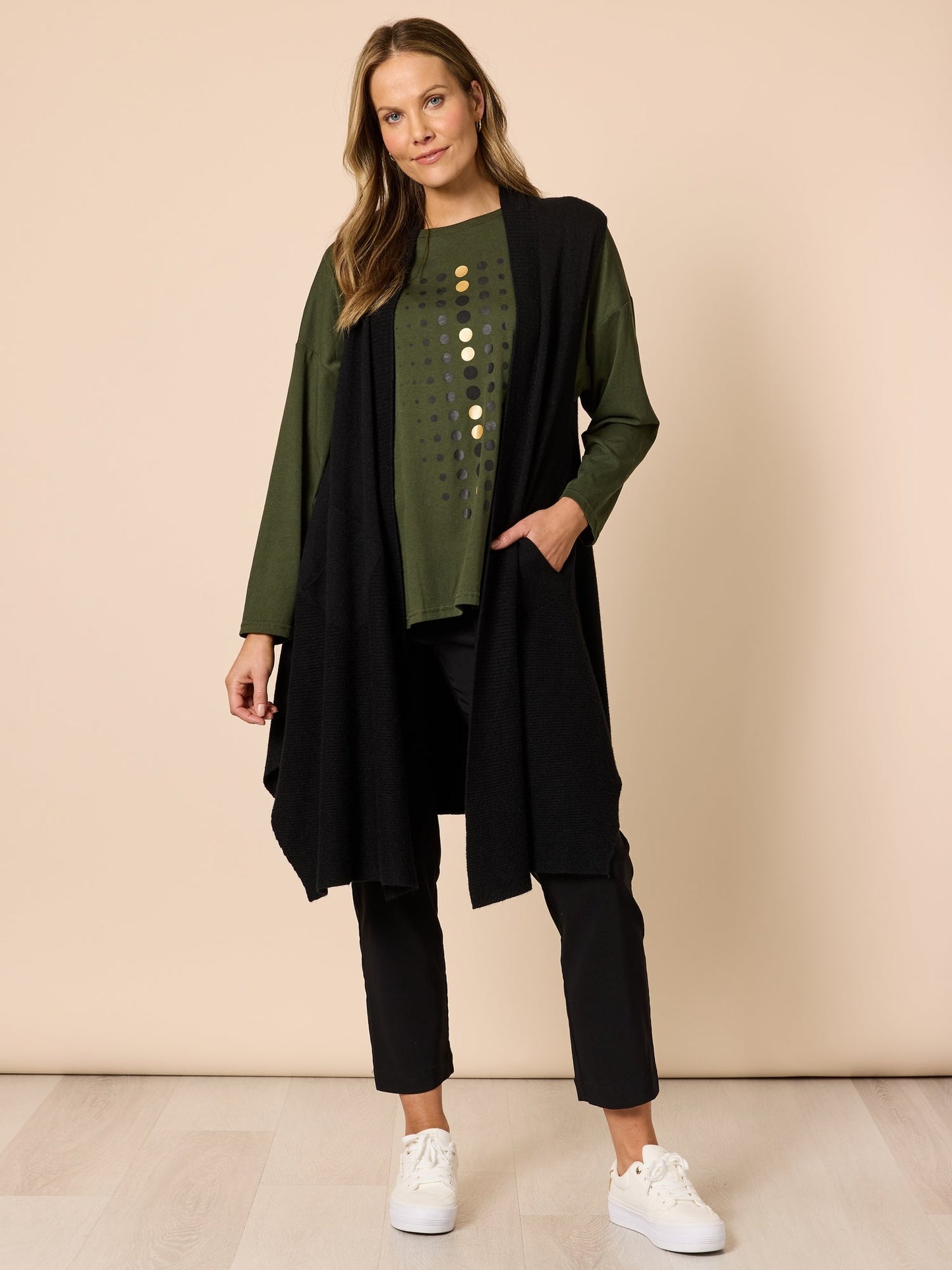Clarity Elise Spot Top (Khaki)