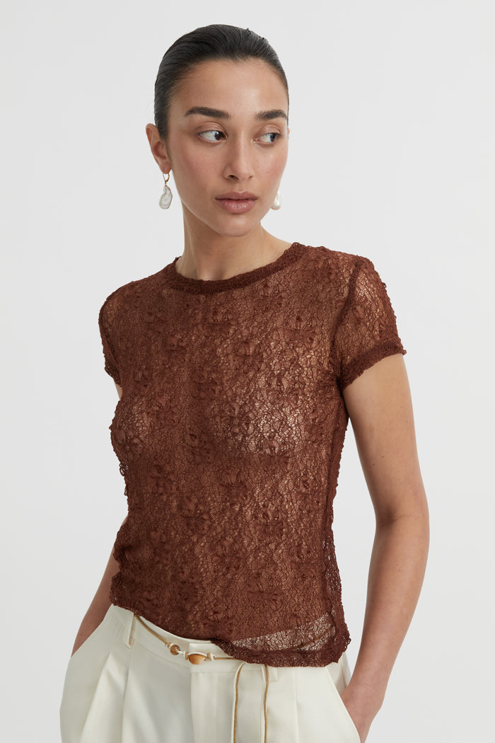 Blanca Studio Riven Baby Tee (Brown)