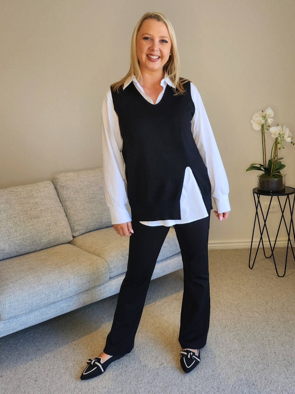 Threadz Carla Flare Pant (Black)