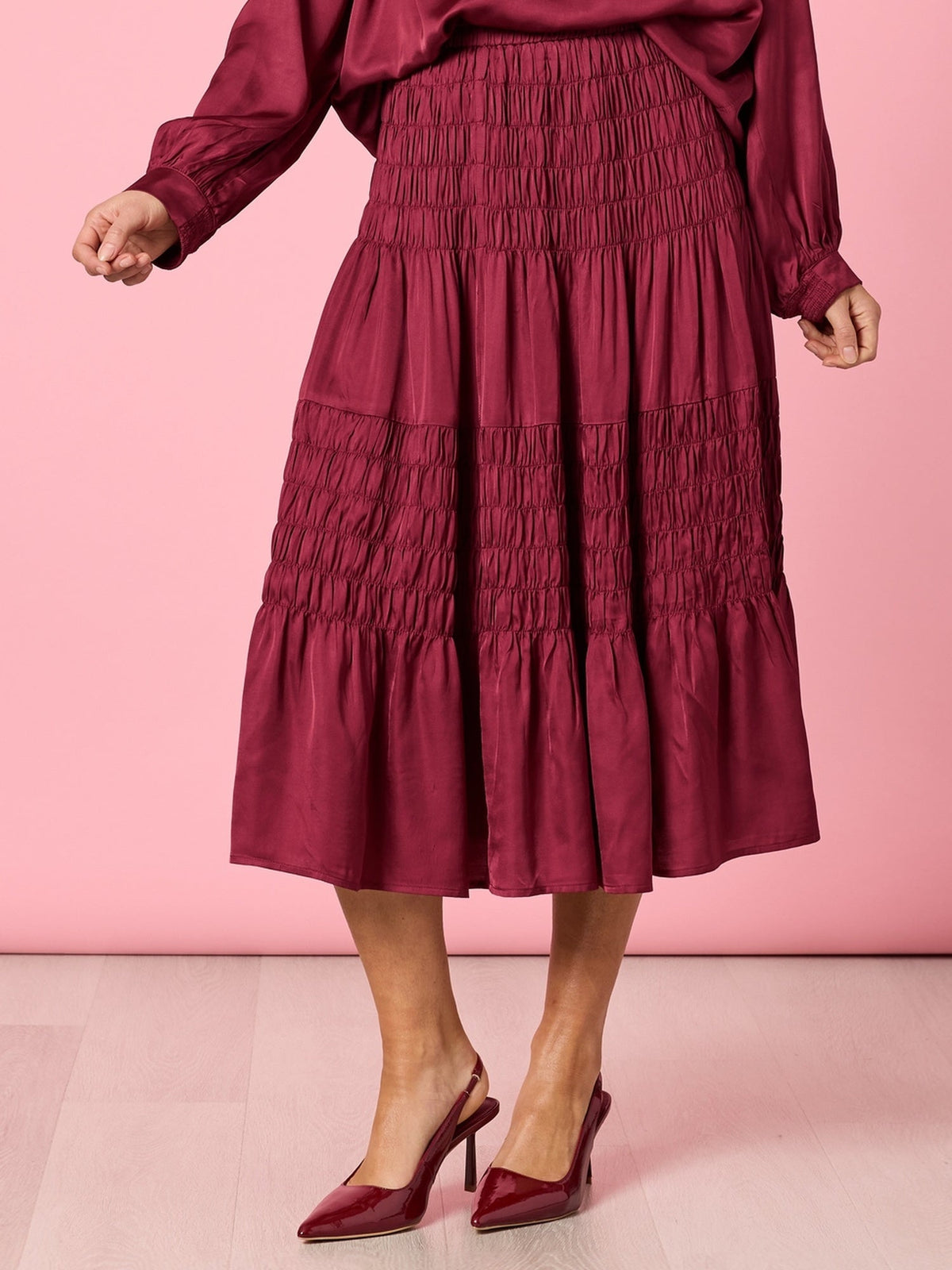 Hammock & Vine Lux Ruche Skirt (Shiraz)