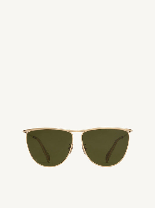 Image of Sunglasses. Product name - Metal Frame 08 Sun in Green colour by brand - CELINE