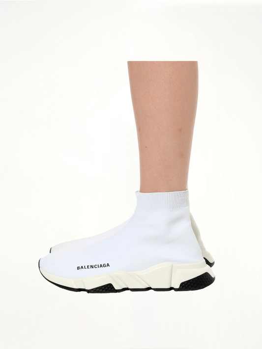 Image of Sneakers. Productname: BALENCIAGA Logo Speed Sneaker in WHITE colour by brand - BALENCIAGA