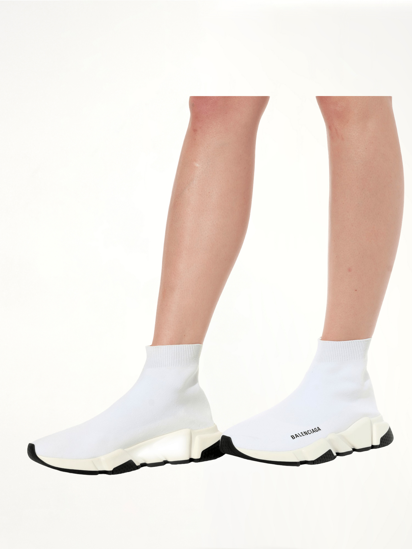 BALENCIAGA Logo Speed Sneaker (White)