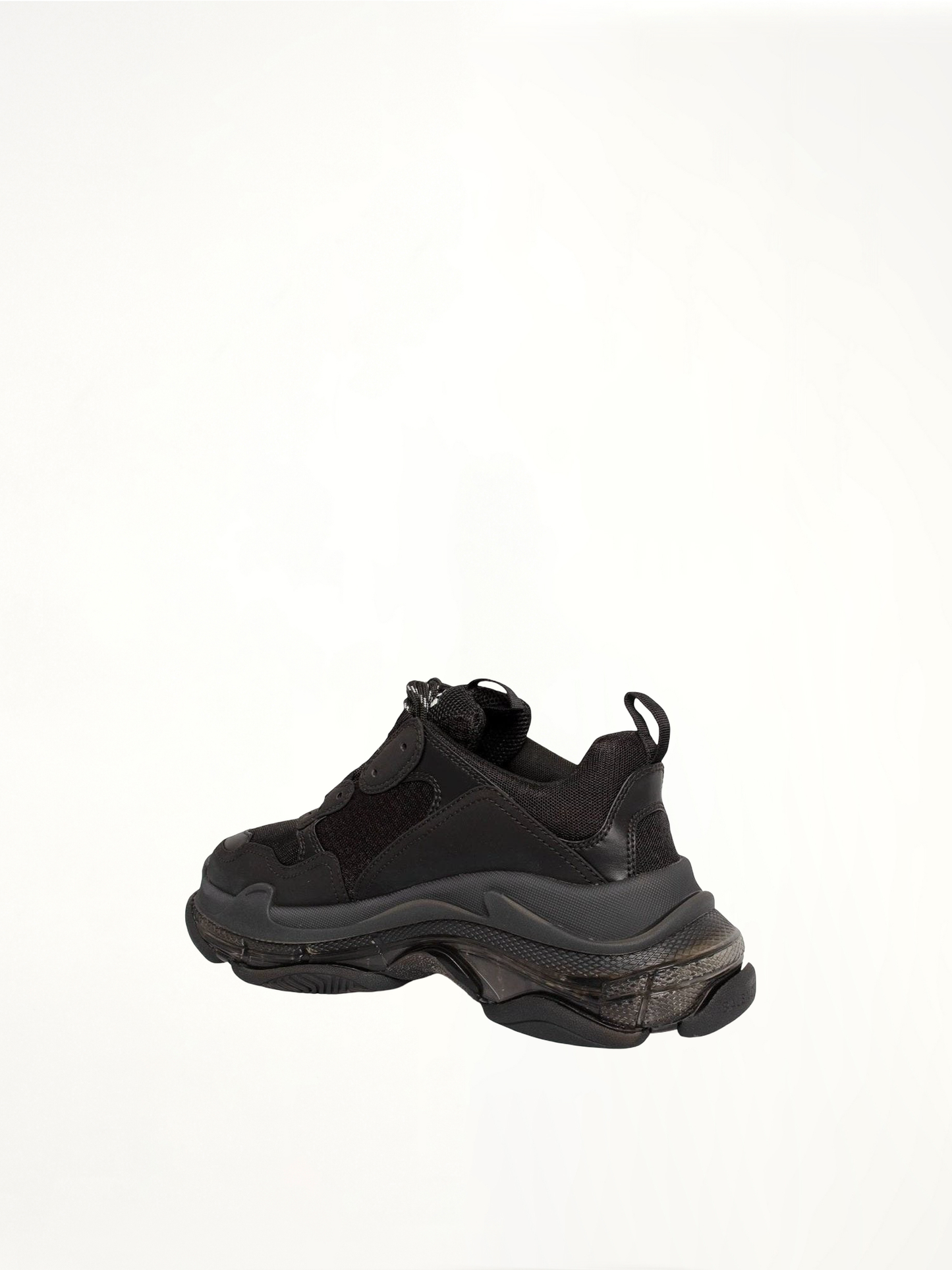 BALENCIAGA Triple S Clear Sole Sneaker (Black)