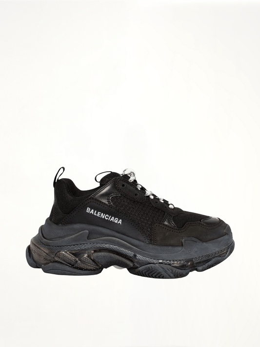 Image of Sneakers. Productname: BALENCIAGA Triple S Clear Sole Sneakers in Black colour by brand - BALENCIAGA