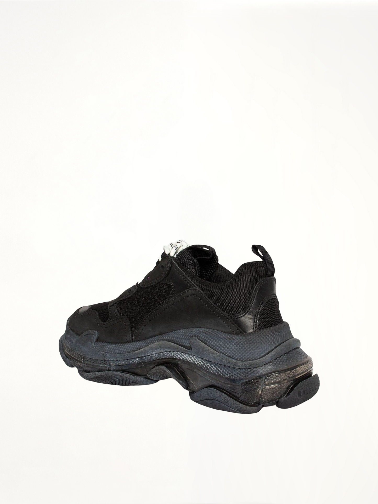 BALENCIAGA Triple S Clear Sole Sneakers (Black)